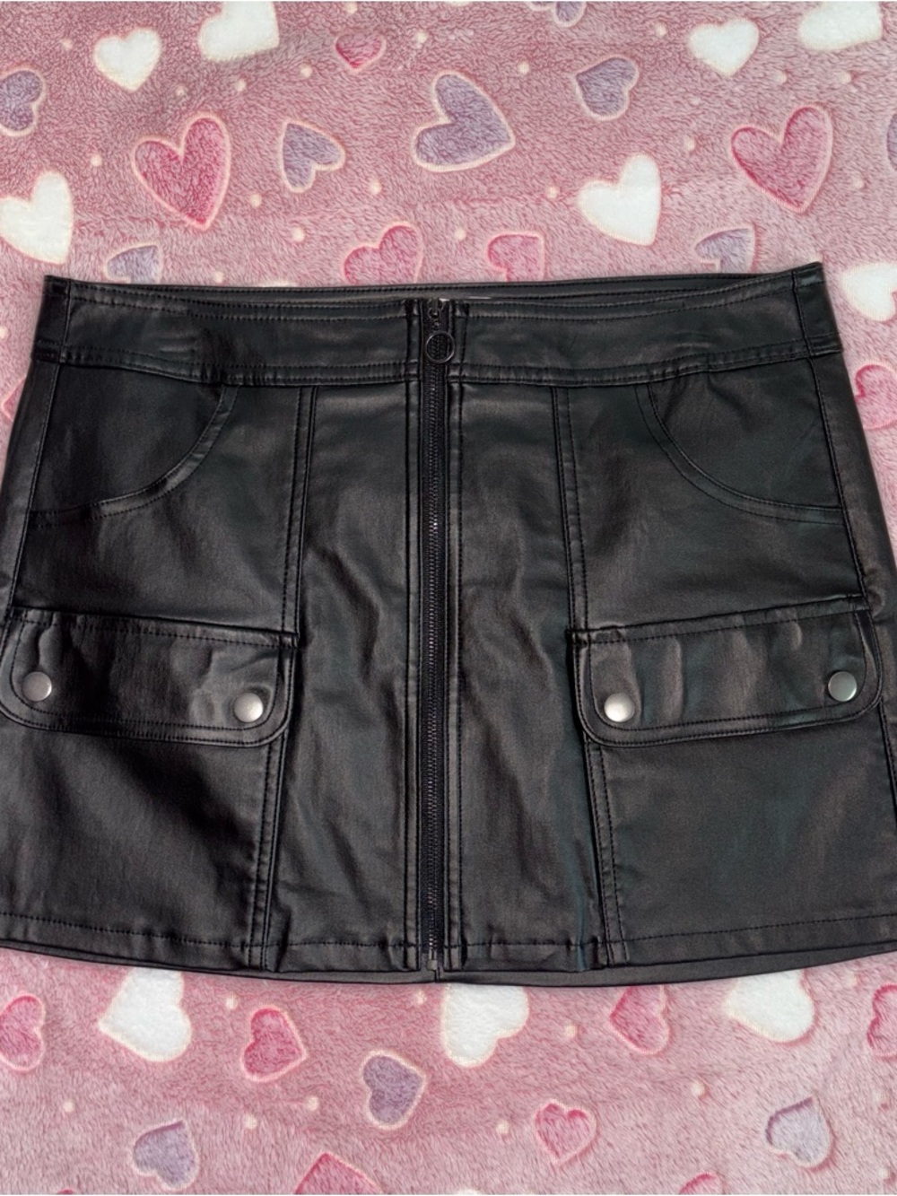 No Boundaries Black Faux Leather Mini Skirt
